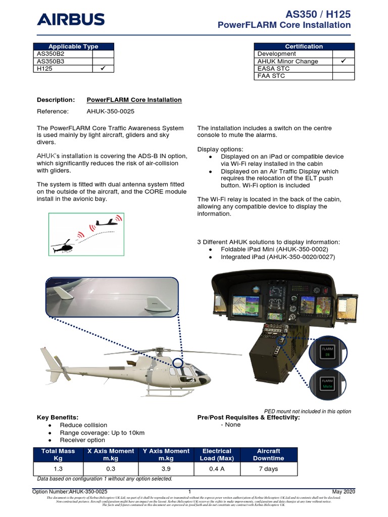 AHUK 350 0025 PowerFLARM Core Installation PDF | PDF | Aviation | Aircraft