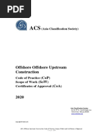 ACS Offshore Upstream Construction CoP SoW CoA