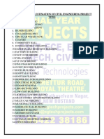 Analysis, Design, Estimation of Civil Engineering Project Tites