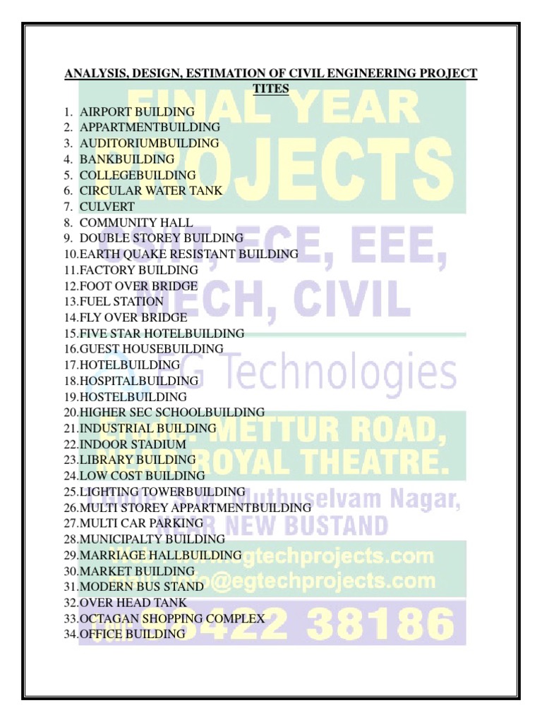 Civil Engineering Project Analysis Guide | PDF | Transport | Energy And ...
