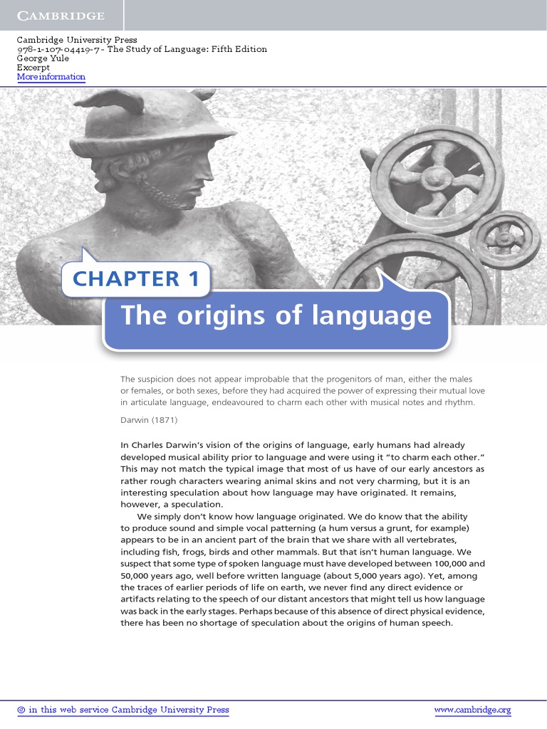 Language Origin PDF | PDF | Larynx | Origin Of Language