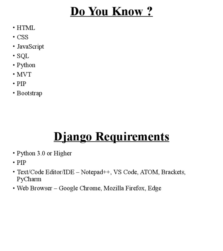 Django Setup for Web Developers | PDF