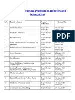 RPA Training Schedule