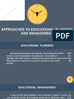 Approaches To Educational Planning and Management