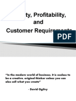 Viability, Profitability, and Customer Requirements
