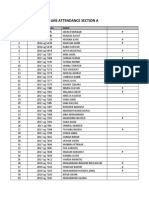 LMS Attendance List for Section A