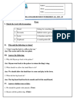 Grade-1 English Revision Worksheet Ak - 2019 - 20