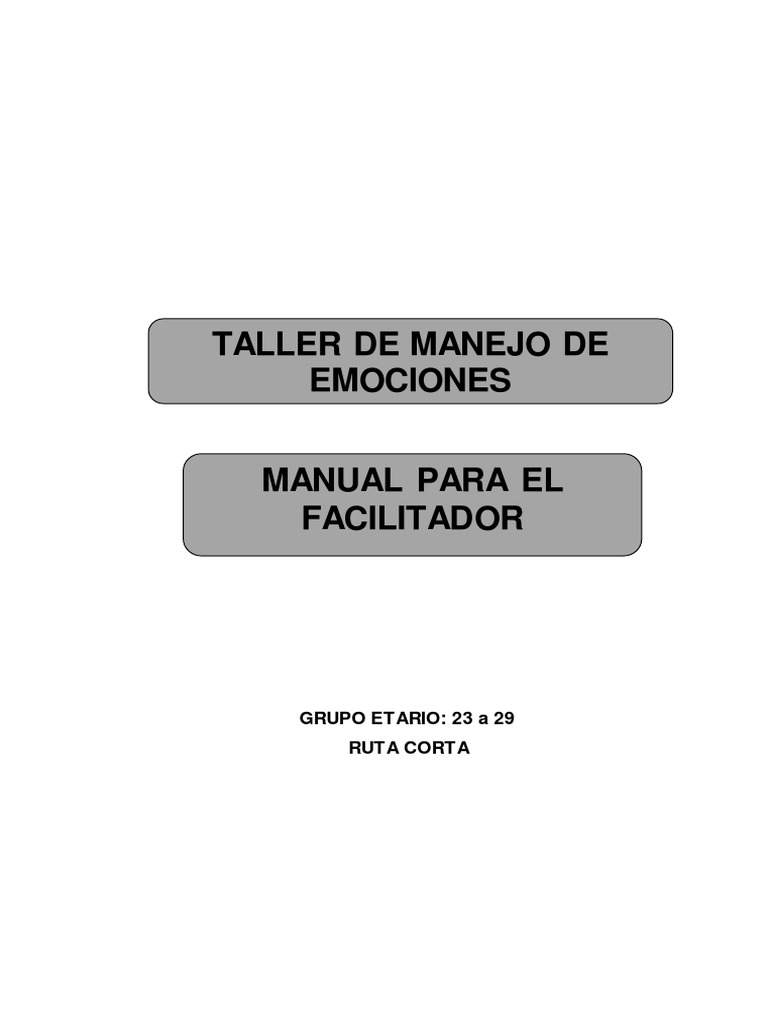Taller de Manejo de Emociones - Manual (23a29) | PDF | Ira | Las emociones