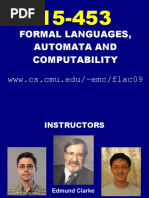 Formal Languages, Automata and Computability: WWW - Cs.cmu - Edu/ Emc/flac09