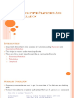 Escriptive Tatistics ND Tabulation: Pavan Kumar A