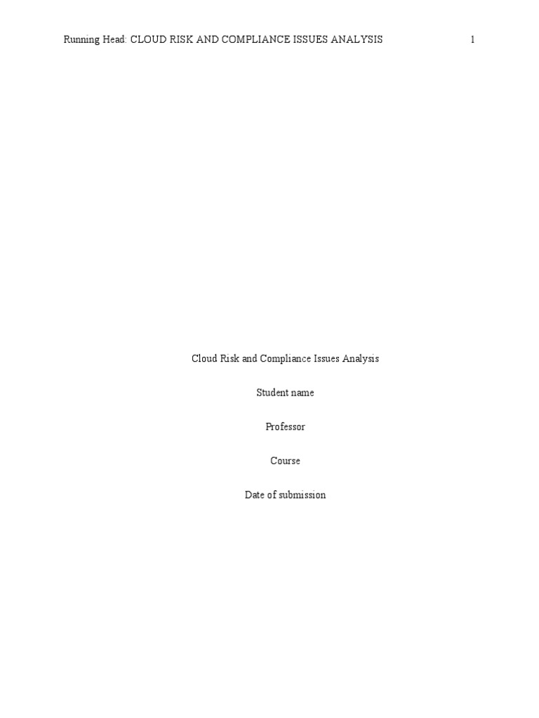 Cloud Risk and Compliance Analysis | PDF | Risk Management | Cloud ...