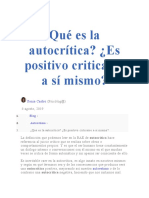 Qué Es La Autocrítica