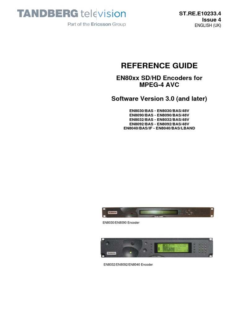 Tandberg EN8090 Reference Guide PDF