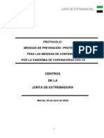 Protocolo Prevención Junta de Extremadura 4 05 2020