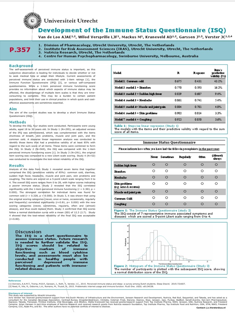 Development of The Immune Status Questionnaire (ISQ) PDF Likert