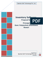 Inventory Software: Proposal For Principal Govt. Polytechnic Dhamlawas Rewari