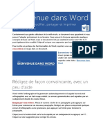 Bienvenue dans Word