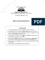 Prova de Matemática: 28 questões sobre álgebra, geometria, análise matemática