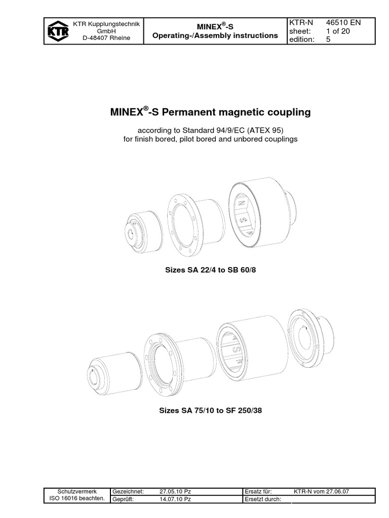 Minex S Permanent Coupling KTRN Sheet Edition 46510 EN 1