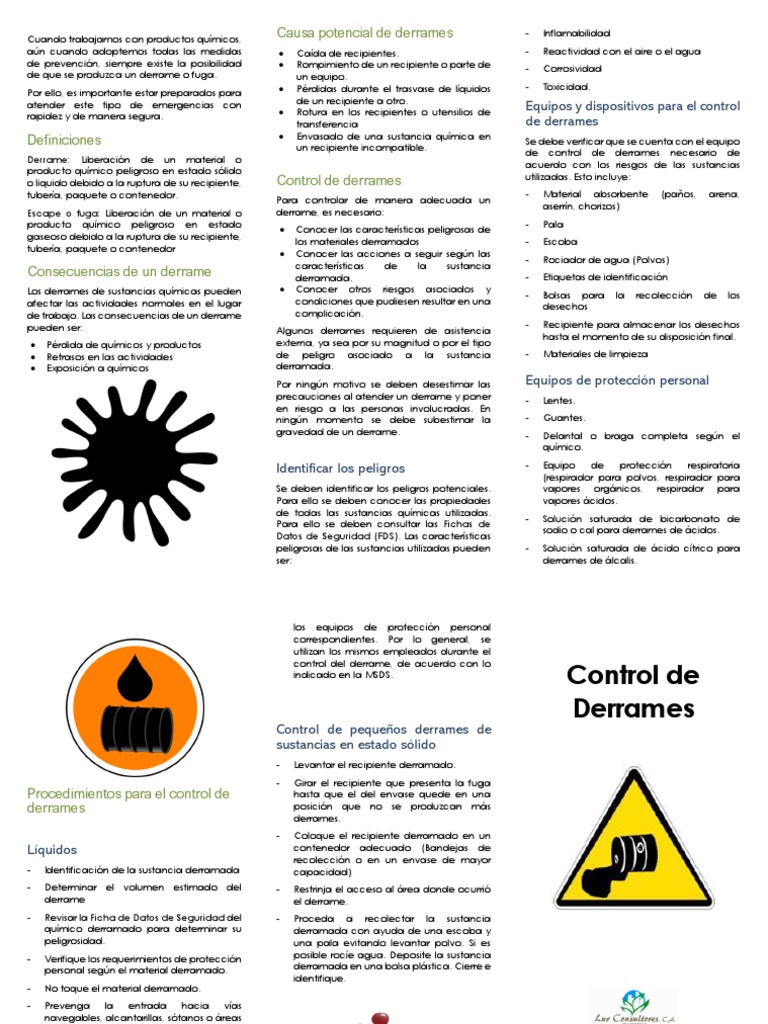 Control de Derrames Químicos en el Trabajo | PDF | Ácido | Agua