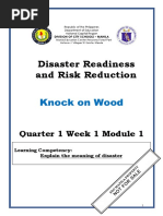 Disaster Readiness and Risk Reduction: Knock On Wood K