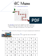 Letter Mazes Printable T PDF