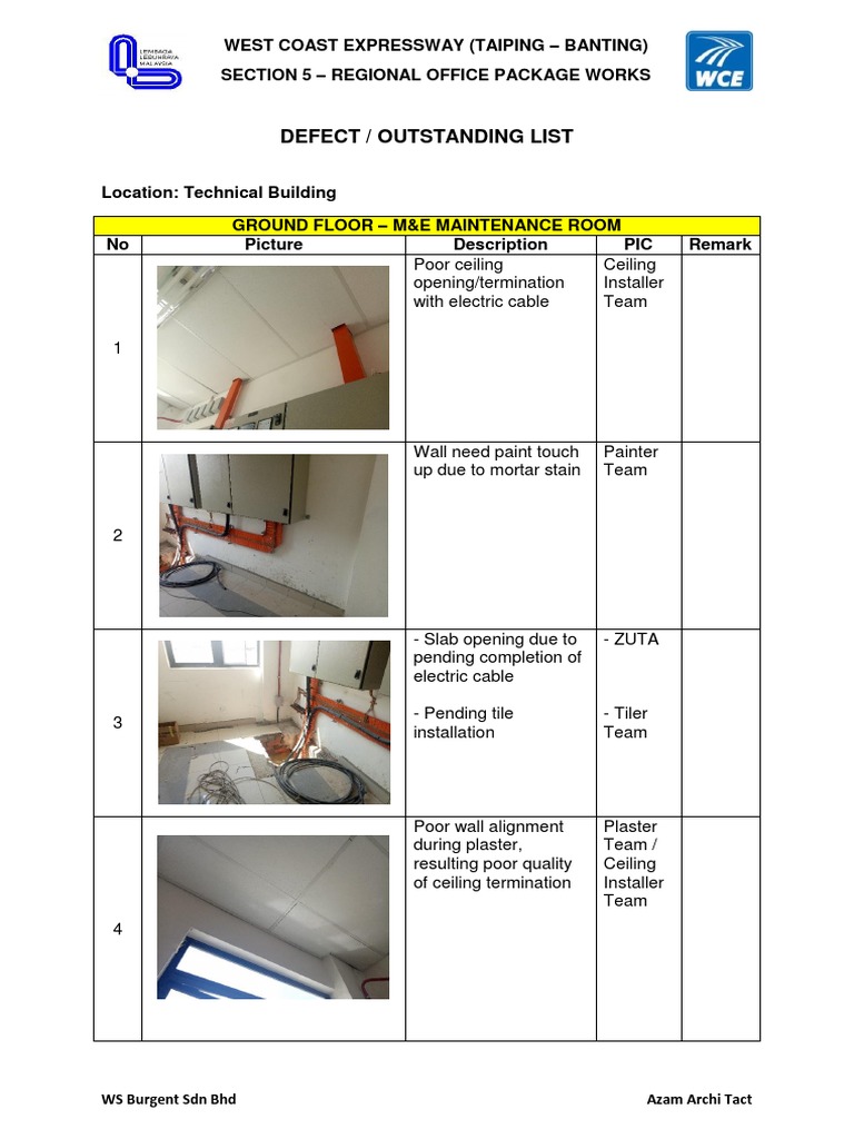 Building Defect Report - Section 5 | PDF | Tile | Ceiling