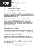 Memorandum: Healthcare Price Transparency Protects Patients, Consumers & Taxpayers