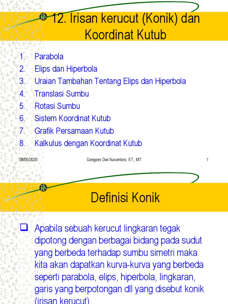 Irisan Kerucut Konik Dan Pdf Metode Bahan Ajar