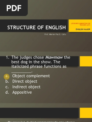 LET-English-Structure of English-Exam