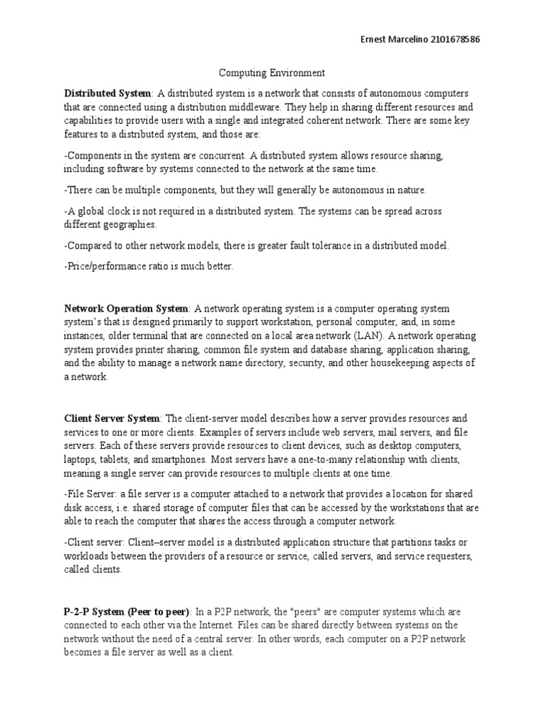 Computing Environment (2101678586) | PDF | Server (Computing) | Client ...