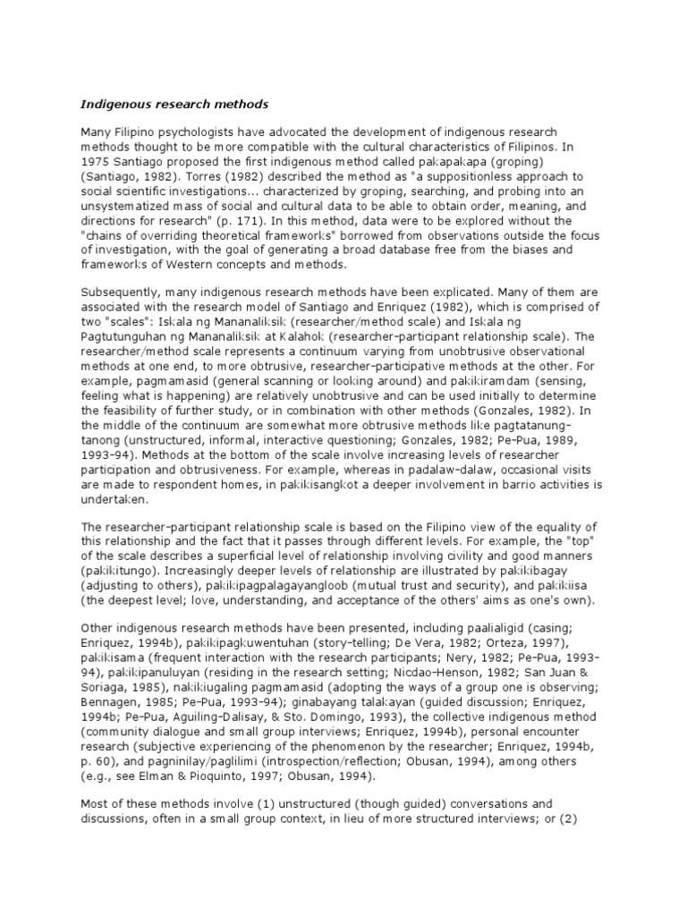 Indigenous Research Methods in Psychology | PDF | Observation | Data