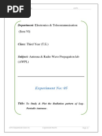 Experiment No: 05: Department: Electronics & Telecommunication