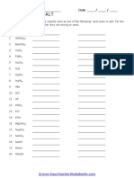 Acids and Bases Worksheets PDF
