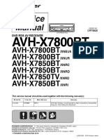 Pioneer Avh-X7800bt Avh-X7850bt Avh-X7850tv crt5826 PDF