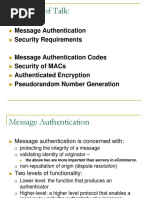 Plan of Talk:: Message Authentication Security Requirements