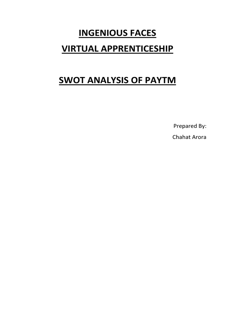 Paytm SWOT Analysis Overview | PDF | Pay Pal | Swot Analysis