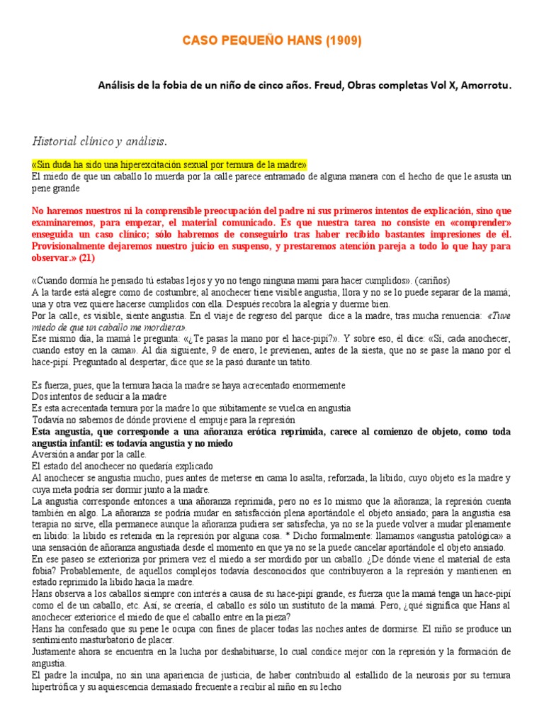 Caso Juanito-Hans (Apuntes) | PDF | Caballos | Temor