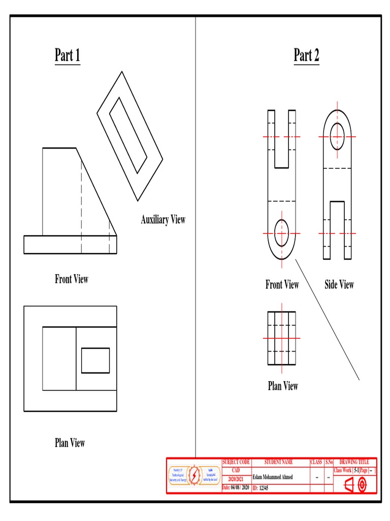 CAD Drawing Assignment Overview | PDF