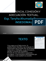 Coherencia, Cohesion y Adecuacion Textual 2019