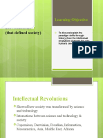 Intellectual Revolutions: Learning Objective