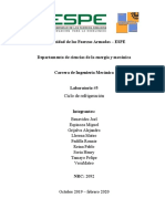 Ciclo de refrigeración Carnot invertido y real