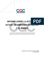 Informe CGC Sobre La Situación Actual de Gimnasios en El Pais y El Mundo 31 7 2020 PDF