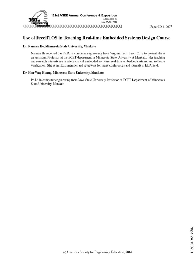 Use of Freertos in Teaching Real Time Embedded Systems Design Course ...
