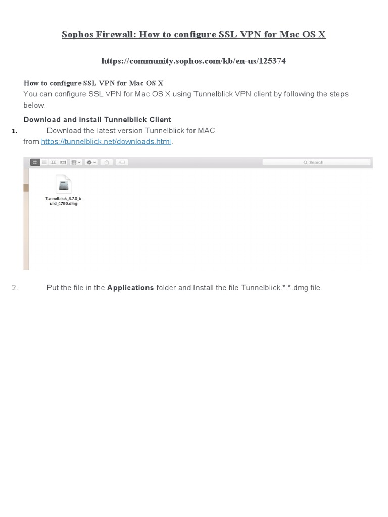 Configure SSL VPN on Mac OS X | PDF