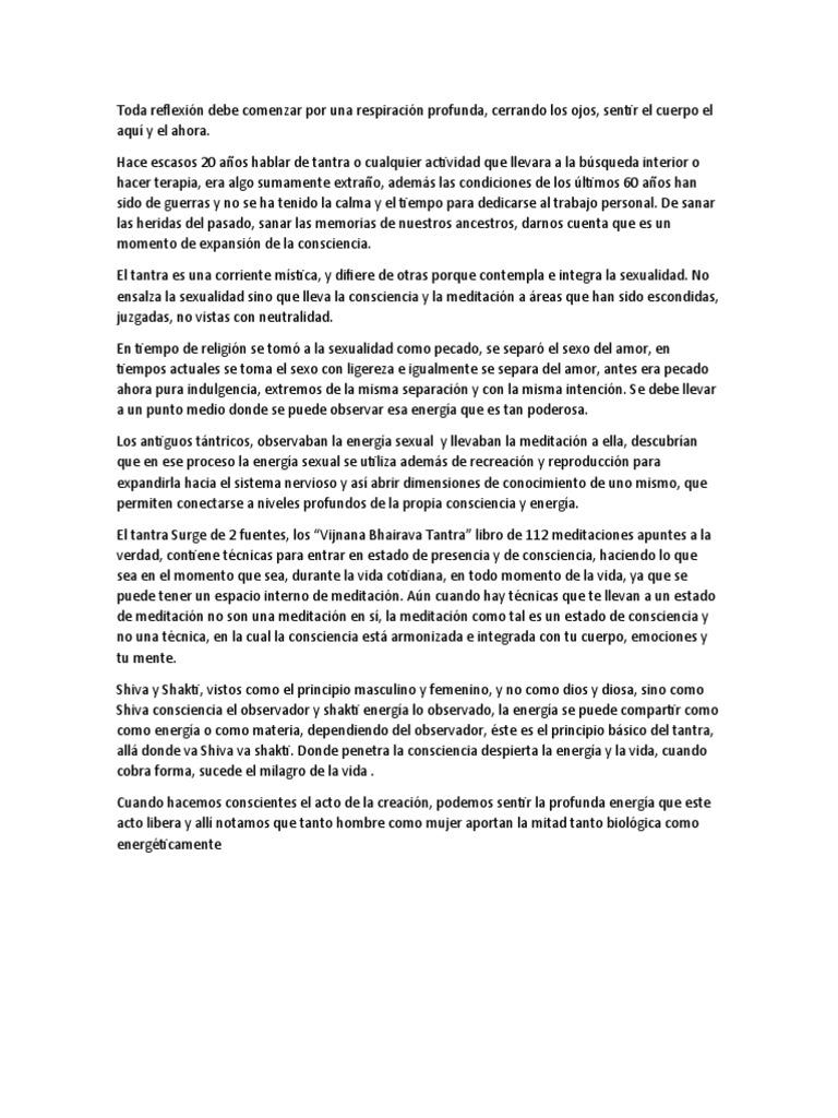 Tantra: Sexualidad y Consciencia Sagrada | PDF | Tantra | Vida