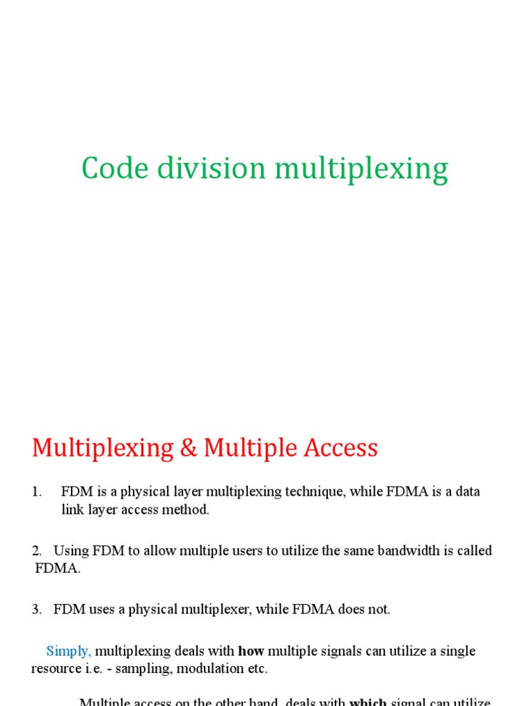 Code Division Multiplexing | PDF