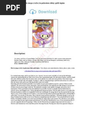 How To Mega Evolve In Pokemon Shiny Gold Sigma Video Game Franchises Series Of Children S Books
