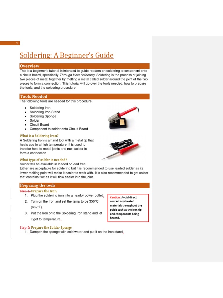 Beginner's Guide to Through Hole Soldering | PDF | Soldering | Printed ...
