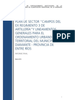 Plan de Sector Campos Del Ex Regimiento 3 de Artilleria y Lineamientos Generales para El Ordenamiento Urbano Ter